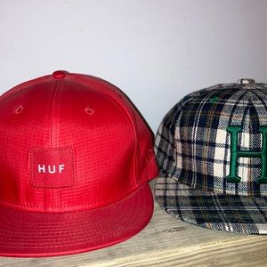 Two HUF hats.